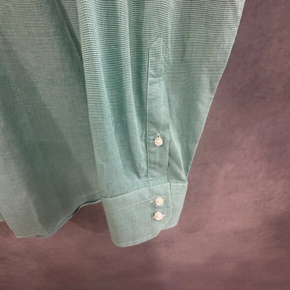 HUGO BOSS Men's Green Checked Regular Fit Dress Shirt - Size US 16, INT‎ 41 - Picture 4 of 8